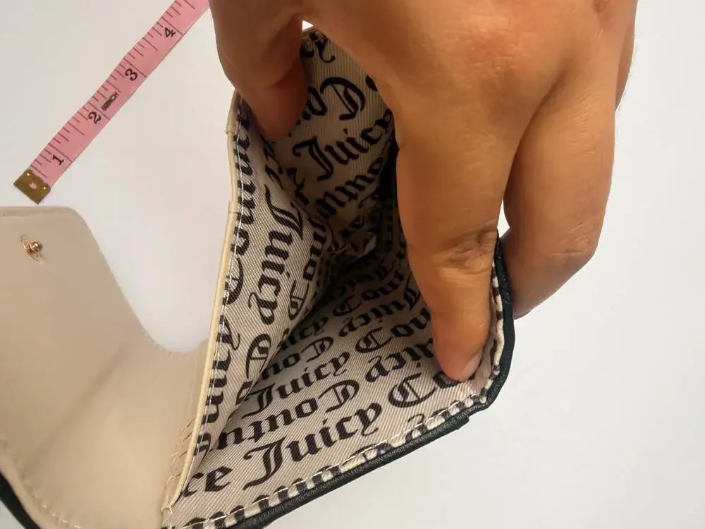 Juicy Couture Top Notch Double Sided Trifold Wallet in Liquorice